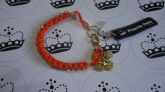 Pulseira macramê coral com ping 4 bolsas (0075)